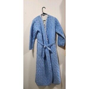 Vintage Lanz Of Salzburg Flannel Grandma ROBE Loungewear Quilted Warm Cozy Sz M